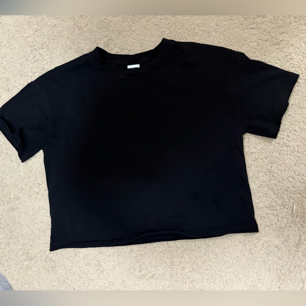 Black Cropped T-Shirt